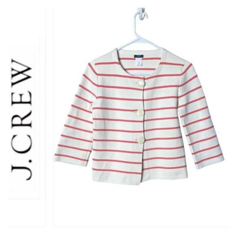 J Crew Women’s Sweater Blazer Size Small Jacket Button Striped